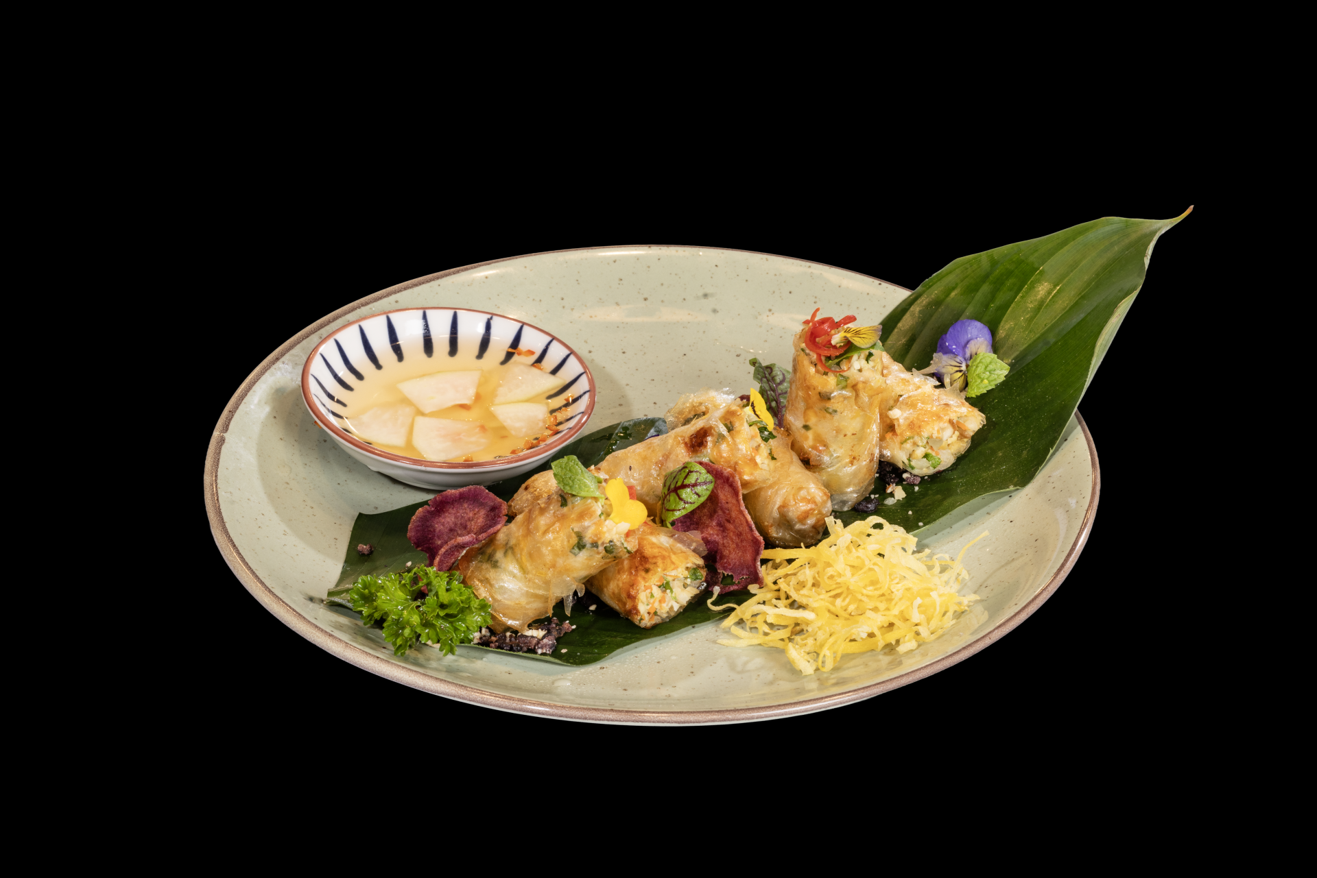 Nem chiên nấm tươi và hạt sen